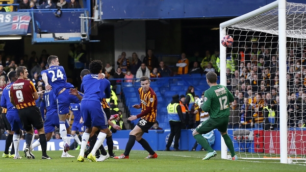 Chelsea defender Gary Cahill scores the opening goal
