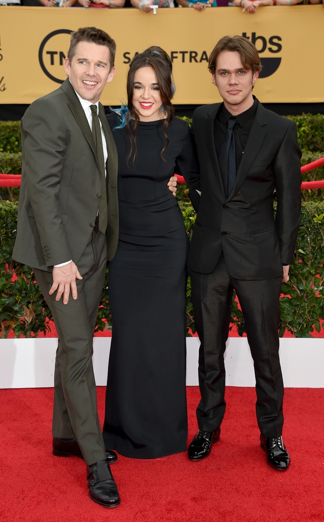 Ethan Hawke, Lorelei Linklater and Ellar Coltrane