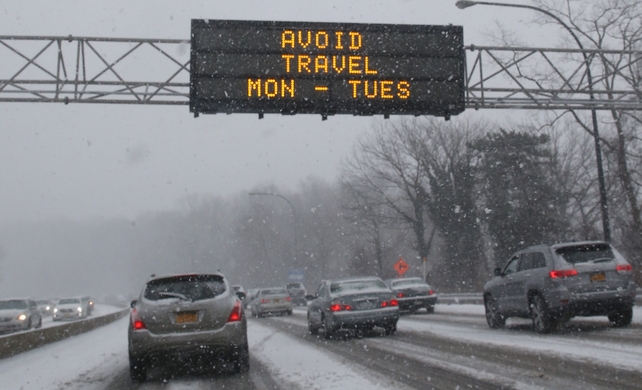 A travel ban has been issued in New York which forbids travel after 11pm