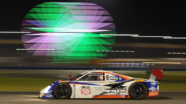 A competitor in action at the Rolex 24 At Daytona in Florida