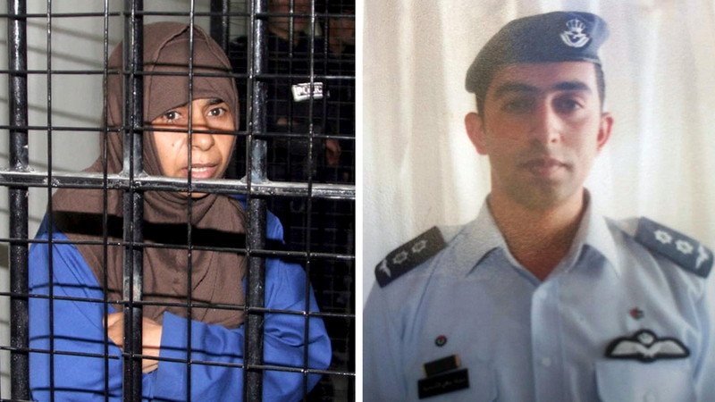 IS called for the release of Sajida al-Rishawi (L) in exchange for air force pilot Muath al-Kasaesbeh (R)