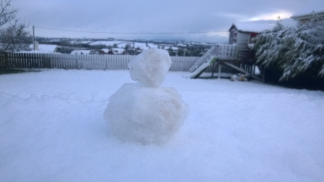 A snowman in Carrickmacross, Co Monaghan (Pic: Ramona Tobin)