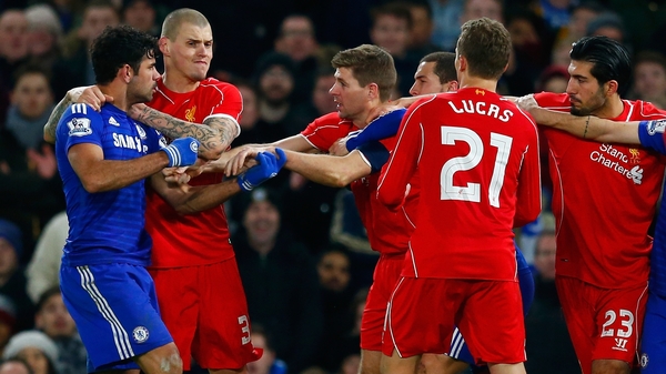 Diego Costa and Emre Can had to be separated following the incident
