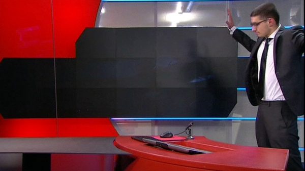 Footage aired on Dutch TV showed the man pacing in the studio