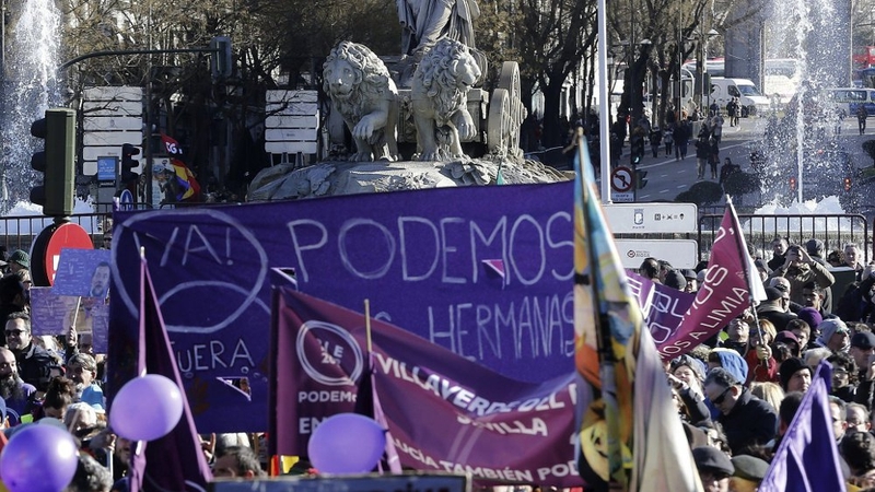 Crowds chanted 'yes we can' at the Madrid march