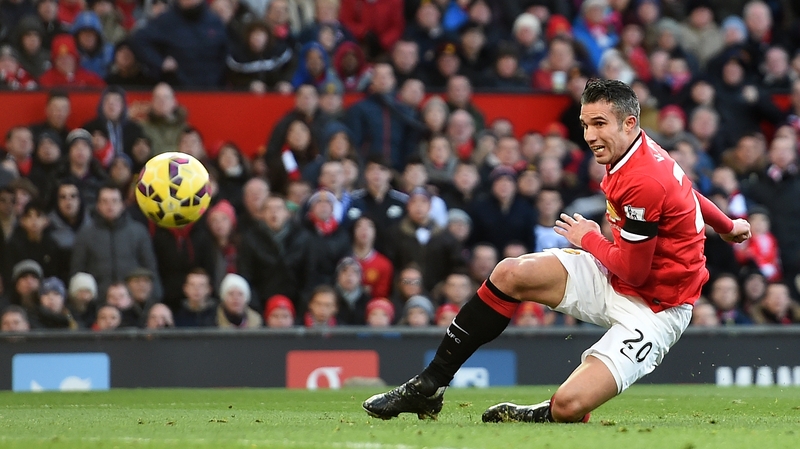 Manchester United's Robin Van Persie opened the scoring in the 27th minute