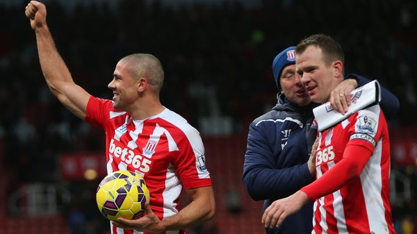 Jon Walters marked his 200th Stoke appearance with a hat-trick
