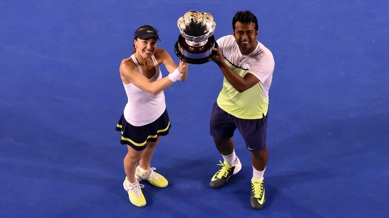 Martina Hingis and playing partner Leander Paes secured the title in straight sets