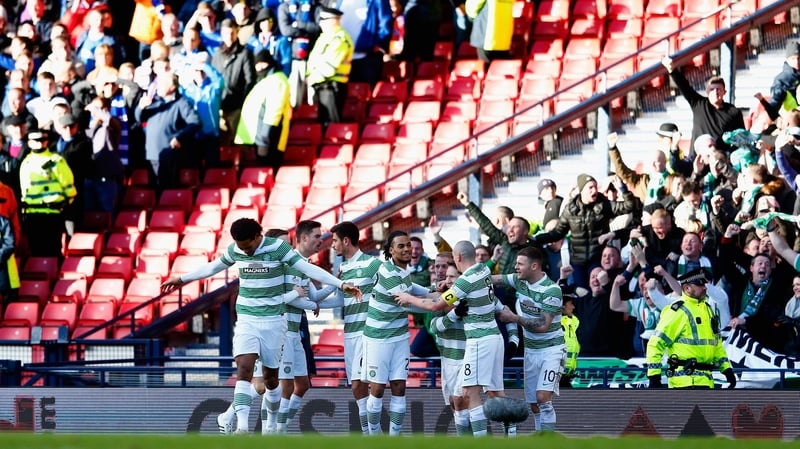 Celtic celebrate as the Bhoys enjoyed a 2-0 lead at half-time