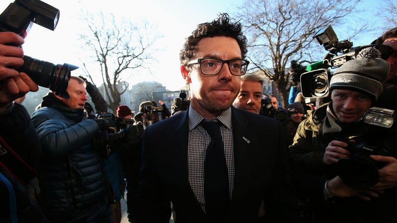 Rory McIlroy arriving at the Four Courts this morning