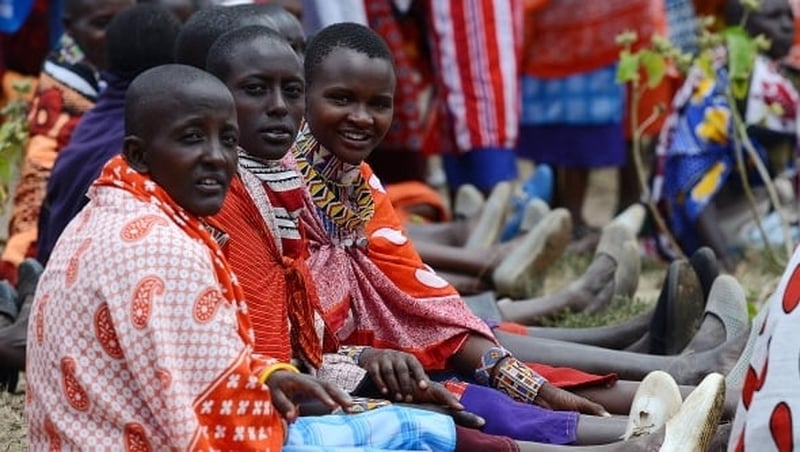 Kenyan women gather during a meeting dedicated to the practice of female genital mutilation