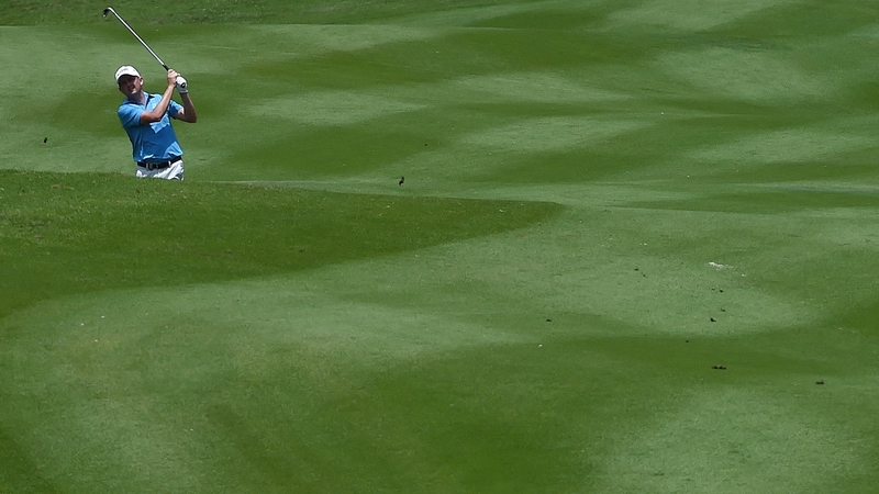 Peter Lawrie drives the ball on the 12th fairway during the third round of the Maybank Malaysian Open