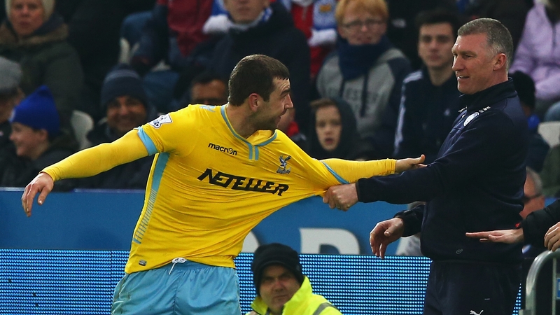 Nigel Pearson was involved in a touch-line incident with James McArthur of Crystal Palace on Saturday