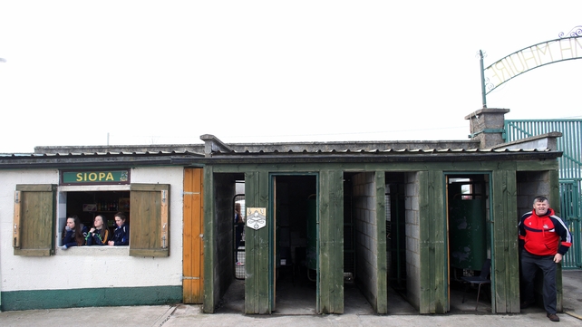 A Cork fan arrives for the game against Monaghan on Sunday