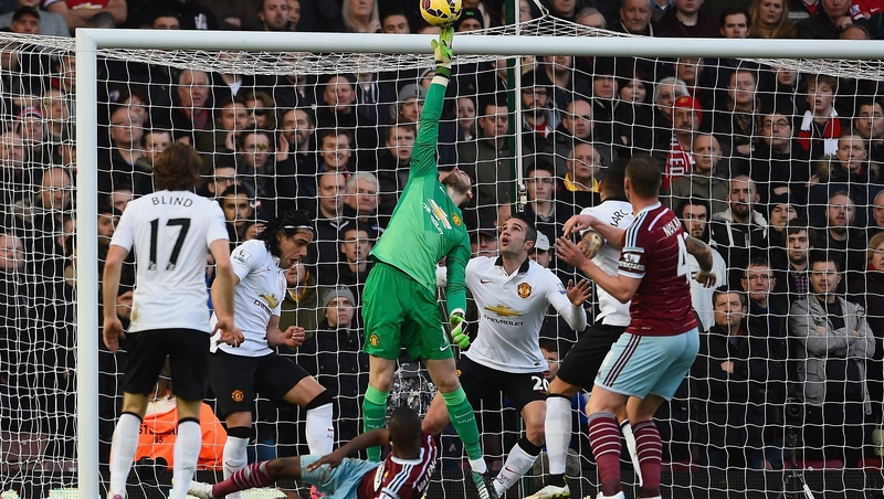 David de Gea pulls off an acrobatic save to deny West Ham