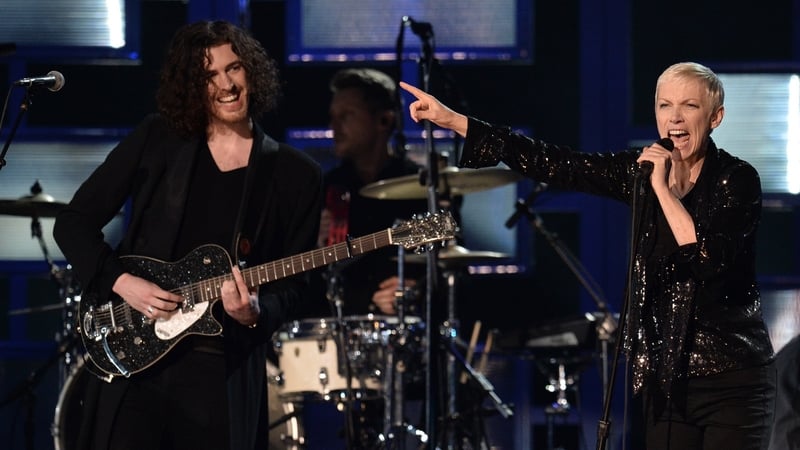 Hozier and Annie Lennox at the Grammy Awards