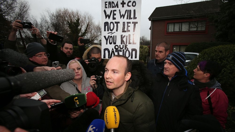 Socialist TD Paul Murphy joined the Tallaght protest