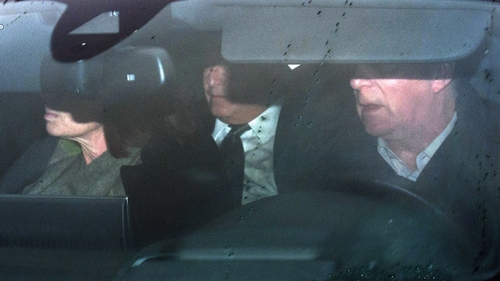 Dominique Strauss-Kahn (C) arrives to attend his trial in Lille