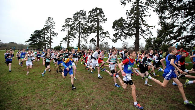The Minor Boys 2,000m race during the Leinster Schools Cross Country Championships in Santry, Dublin
