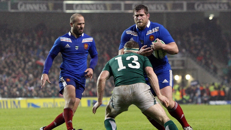 Vincent Debaty runs at Brian O'Driscoll - France will have a size advantage on Saturday