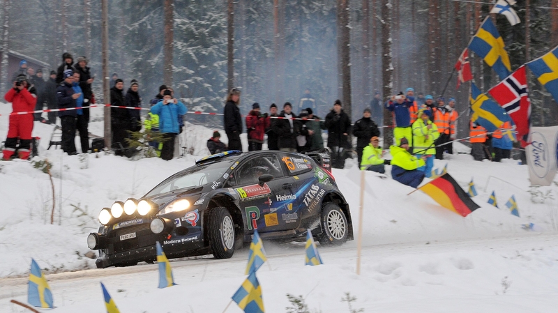 Pontus Tidemand in action at the Sweden Rally