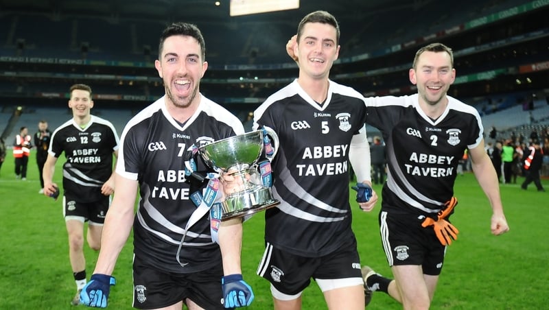 Stephen Leen, Trevor Wallace and Darren Dineen celebrate Ardfert's victory