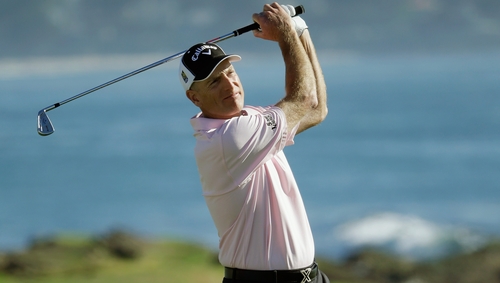 Jim Furyk claimed a round of 63 to take the lead at Pebble Beach
