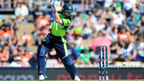 Ireland cricket captain William Porterfield in action against West Indies