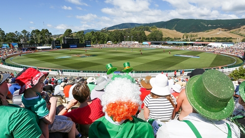 Irish fans look on as Ireland prevailed over the West Indies in Nelson