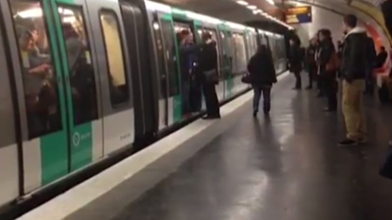 The men were recorded chanting as they pushed back a black man trying to board a Paris metro train