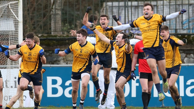 DCU players celebrate their Sigerson Cup success