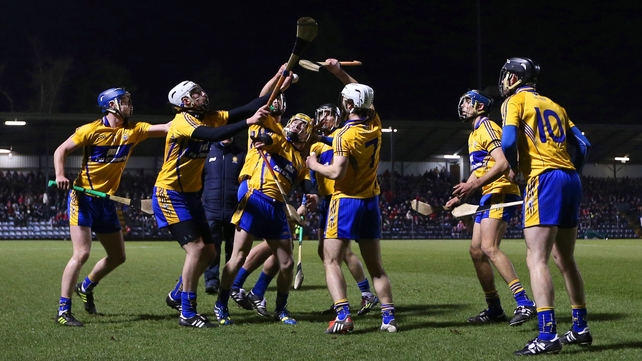 The Banner players go through a warm up drill before the game against Cork