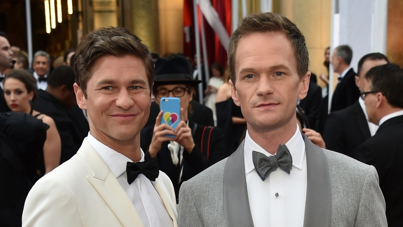 Host Neil Patrick Harris and his husband David Burtka on the red carpet ahead of the ceremony
