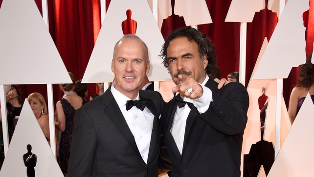Michael Keaton and director Alejandro Gonzalez Inarritu, both nominated for Birdman, arriving