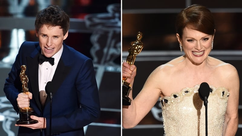 Eddie Redmayne and Julianne Moore picked up the best actor and actress awards at the Oscars