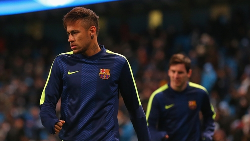 Neymar was still in the thick of things even after his substitution at the Etihad