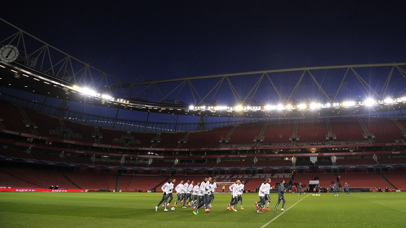 Monaco train at the Emirates ahead of the game