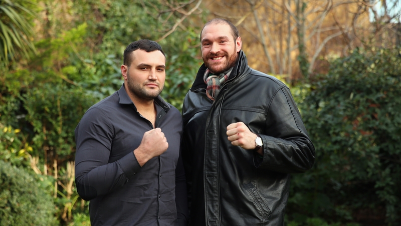 Christian Hammer and Tyson Fury at a head-to-head press conference last month