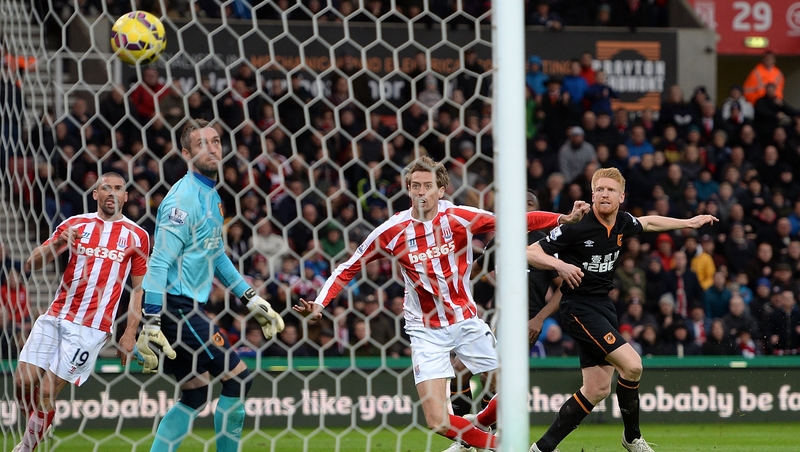 Peter Crouch got the only goal at he Brittania Stadium