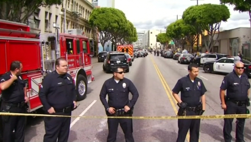 The shooting happened in a part of Los Angeles known as skid row