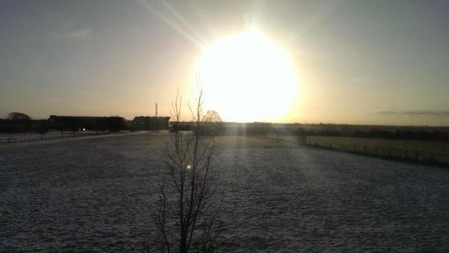 The sun rises over fairyhouse racecourse (pic: @declan_doherty)