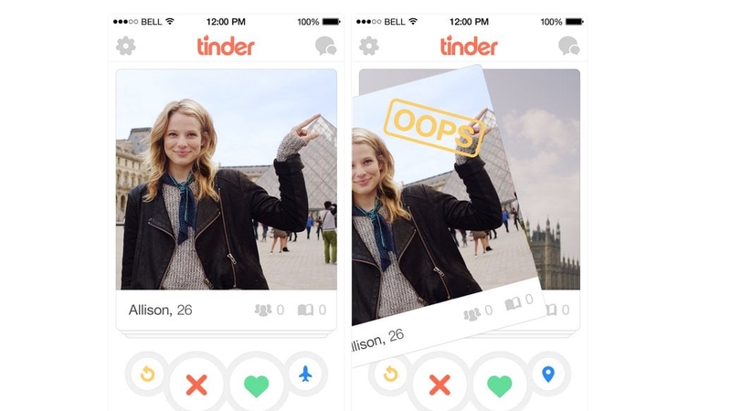 The 'undo' feature allows users to 'take back' a swipe (Pic: Tinder)