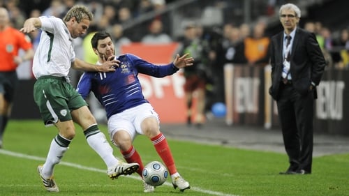 French coach Raymond Domenech - seen here dreaming of getting the chance to manage Liam Lawrence