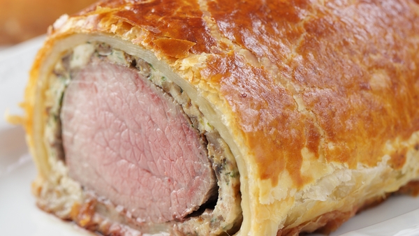 Beef Stew Wellington with Parsnip Purée and Spinac