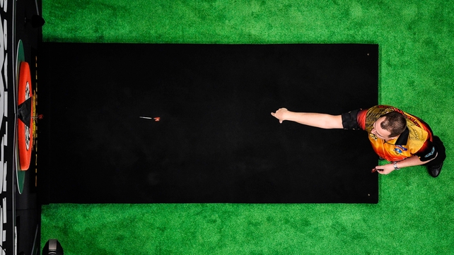 Kim Huybrechts at the Betway Premier League Darts, Odyssey Arena, Belfast on Thursday