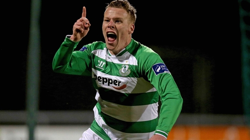 Danny North scored twice for Shamrock Rovers