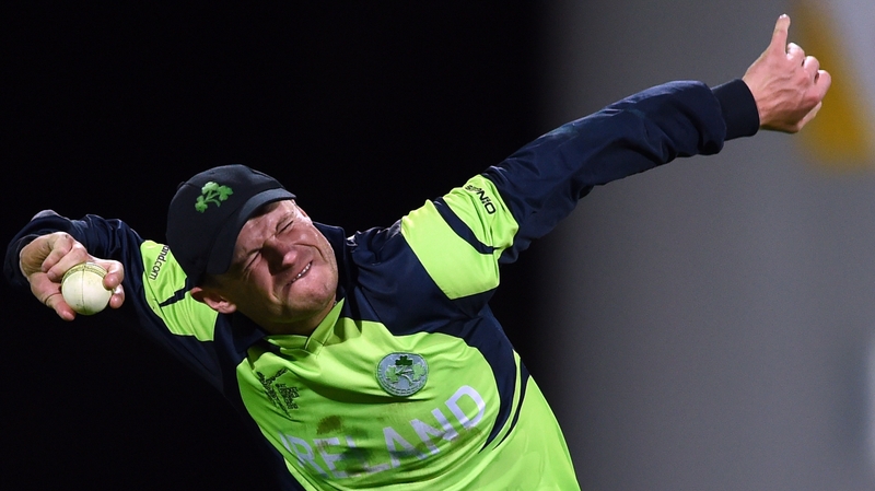 Ireland captain William Porterfield celebrates after taking the catch to win the game