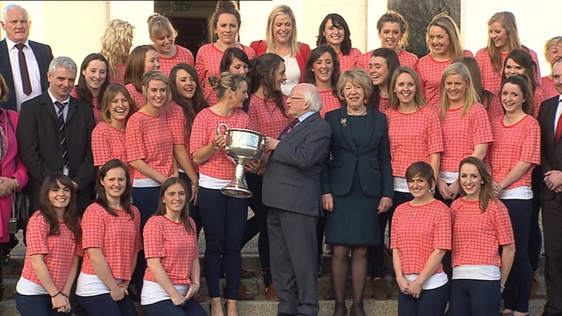 A reception for Irish sportswomen was held at Áras an Uachtaráin