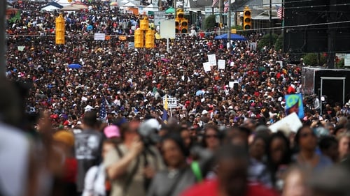 An estimated 70,000 demonstrators walked across the Edmund Pettus Bridge