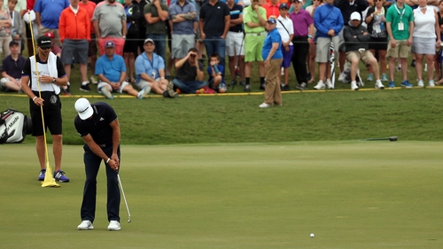 Dustin Johnson mixed four birdies with one bogey